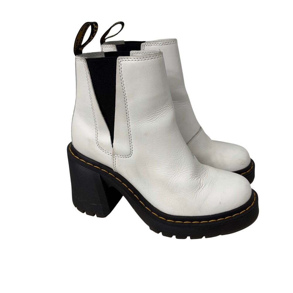 Dr Martens Spence Boots Women’s Size 7 White High Heel Chelsea Chunky